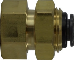 860402C by Midland | DOT Push-In Fitting | Female Bulkhead Connector | 1/4" Tube OD x 1/8-27 Female NPT | Brass / Composite
