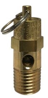 87008 by Midland | Safety Relief Valve | Non-Coded | 1/4" Male NPT | 125 PSI Pop-Off Pressure | Brass