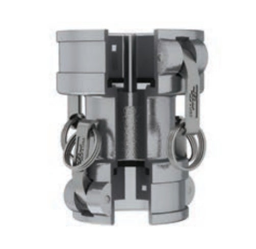87274130 (40CSPX30C) by PT-Coupling | Petroleum Handling | Vapor Recovery Reducing Coupler | 4" Coupler with Pushrod x 3" Coupler | Aluminum