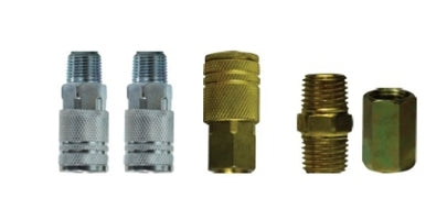 87422 by Midland | 5 Piece Pneumatic Quick Disconnect Kit Automotive Set | 3/8" x 1/4" NPT