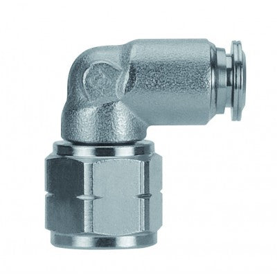 89105-53-02 by AIGNEP | 89 Series | Swivel Female Metal Release Collet | 5/32" Tube x 1/8" Female NPTF | 90° Elbow | Pack of 10