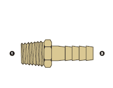 8920T-04-04 by AdaptAll | -04 Male BSPT x -04 Push-on Hose Barb | Brass