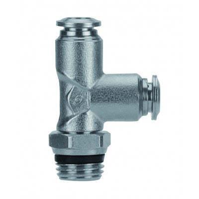 89222-06-04 by AIGNEP | 89 Series | Swivel Male Run Metal Release Collet | 3/8" Tube x 1/4" Swift-Fit Male | Tee | Pack of 10