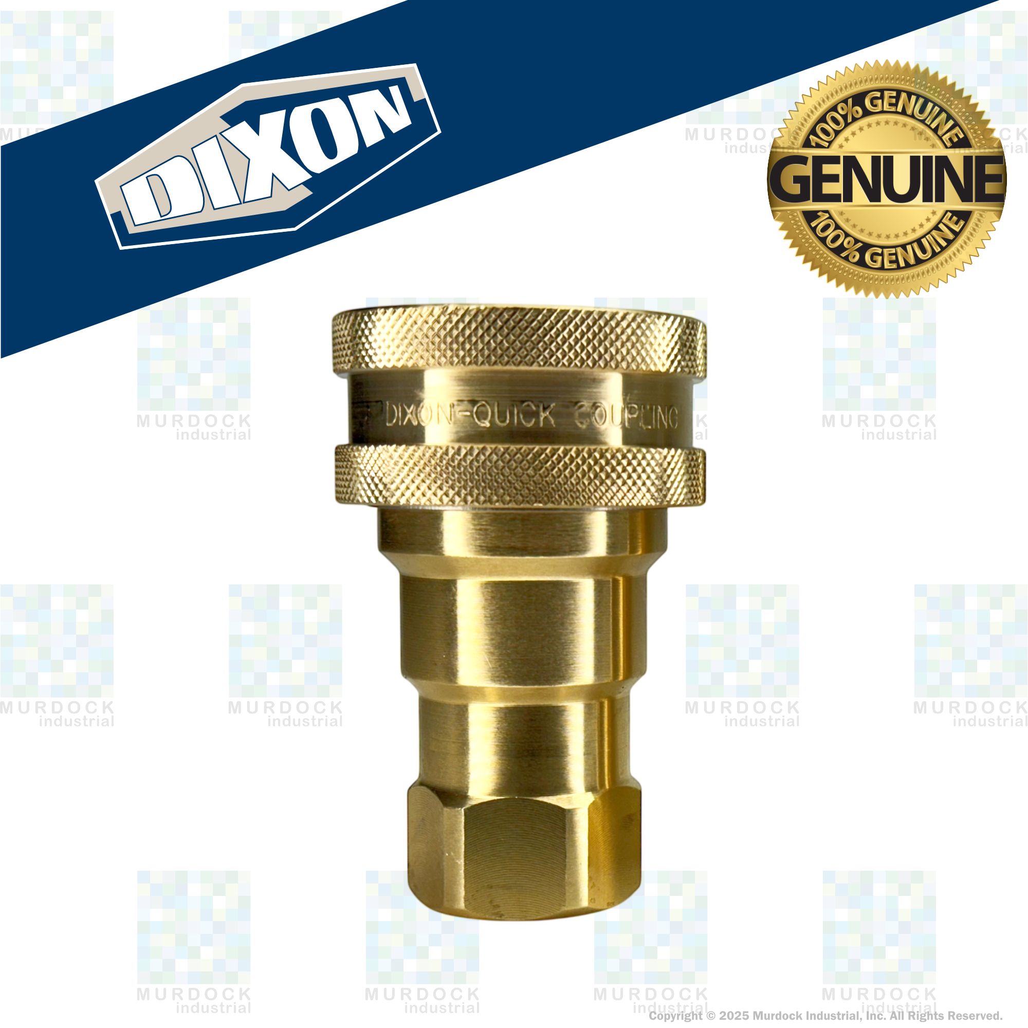 8HF8-B by Dixon Valve | Hydraulic Quick Disconnect Coupling | H-Series | 1" Female NPTF x 1" ISO-B Interchange | Socket | Nitrile Seal | Brass