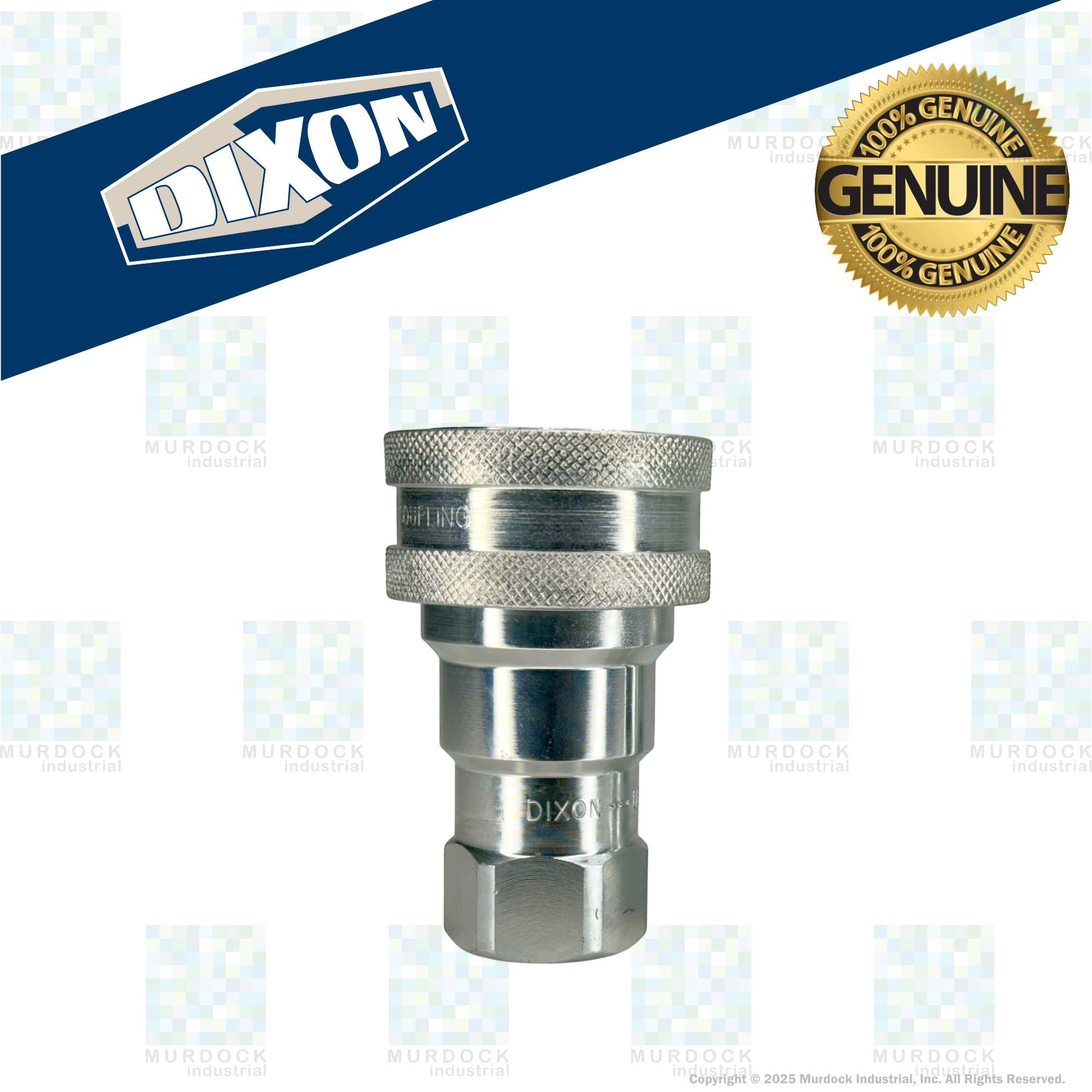 8HF8 by Dixon Valve | Hydraulic Quick Disconnect Coupling | H-Series | 1" Female NPTF x 1" ISO-B Interchange | Socket | Nitrile Seal | Steel
