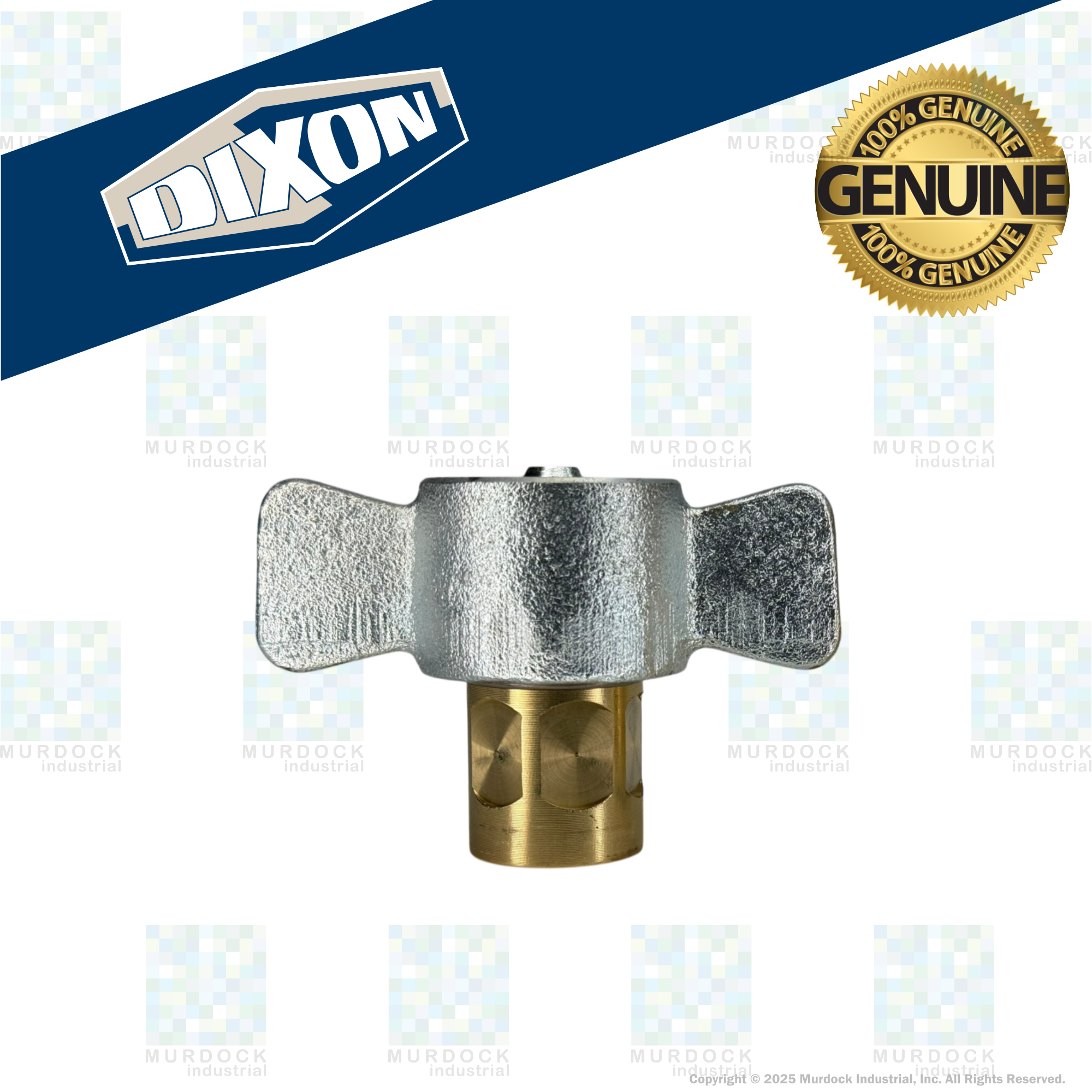 8WF8-B by Dixon Valve | Hydraulic Quick Disconnect Coupling | W-Series | 1" Female NPTF x 1" Wingstyle Interchange | Socket | Nitrile Seal | Brass