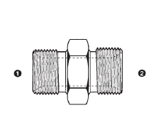 9001-22-22 by AdaptAll | 22mm Male Metric x 22mm Male Metric | Adapter | Carbon Steel