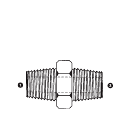 9008-48-48 by AdaptAll | -48 Male BSPT x -48 Male NPT | Adapter | Carbon Steel
