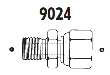 9024-14-06 by AdaptAll | 14mm Male Metric x -06 Female JIC | Swivel Adapter | Carbon Steel