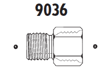 9036-04-06 by AdaptAll | -04 Male BSPP x -06 Female SAE O-Ring Boss | Solid Adapter | Carbon Steel