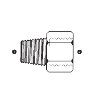 9037-02-02 by AdaptAll | -02 Male NPT x -02 Female BSP | Solid Adapter | Carbon Steel
