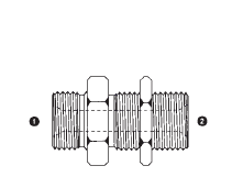 9040-04-06 by AdaptAll | -04 Male BSPP x -06 Male BSPP Bulkhead | Adapter | Carbon Steel