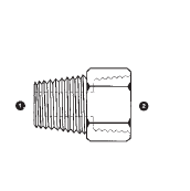 9042-08-04 by AdaptAll | -08 Male BSPT x -04 Female NPT | Solid Adapter | Carbon Steel