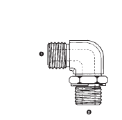 9052-06-06 by AdaptAll | -06 Male BSPP x -06 Male BSPP | Adjustable 90° Elbow | Carbon Steel