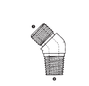 9054-08-06 by AdaptAll | -08 Male BSPP x -06 Male BSPT | 45° Elbow | Carbon Steel