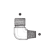 9057-04-04 by AdaptAll | -04 Male BSPP x -04 Male BSPT | 90° Elbow | Carbon Steel