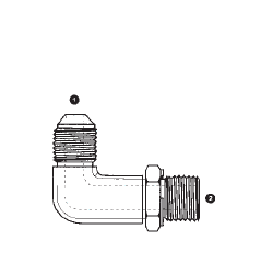 9059L-06-06 by AdaptAll | -06 Male JIC x -06 Male BSPP | Adjustable 90° Long Elbow | Carbon Steel