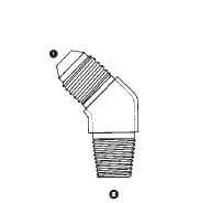 9064-16-16 by AdaptAll | -16 Male JIC x -16 Male BSPT | 45° Elbow | Carbon Steel