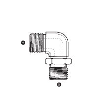 9077-08-10 by AdaptAll | -08 Male BSPP x -10 Male SAE O-Ring Boss | Adjustable 90° Elbow | Carbon Steel