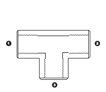 9086-04-04-04 by AdaptAll | -04 Female BSP x -04 Female BSP x -04 Female BSP Solid | Tee | Carbon Steel
