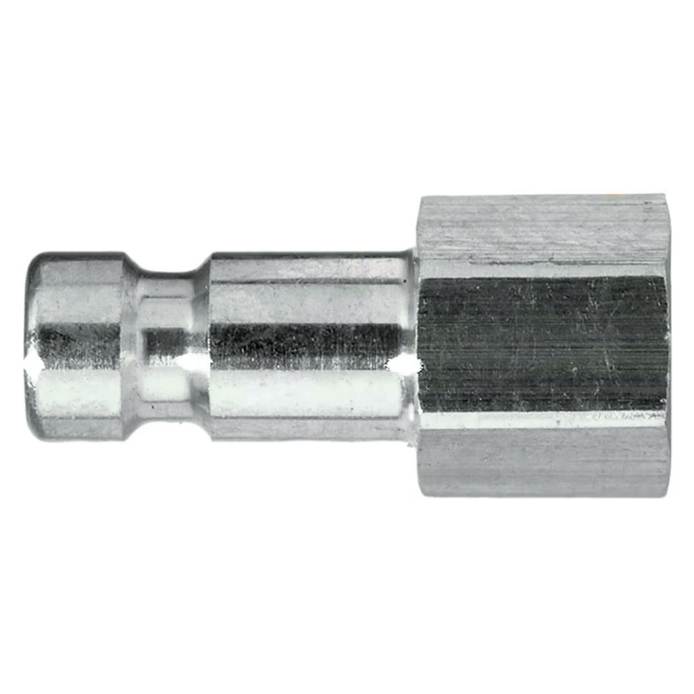 9086 20 10 by Parker | Legris Plug Quick Disconnect | 1/8" Female BSPP Thread | 12 mm Hex | 19 mm Length | Straight | Nickel-Plated Brass | Pack of 5