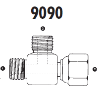 9090-20-20-20 by AdaptAll | -20 Male BSPP x -20 Female BSPP x -20 Male BSPP Swivel | Branch Tee | Carbon Steel
