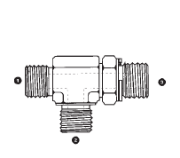 9151-06-06-04 by AdaptAll | -06 Male BSPP x -06 Male BSPP x -04 Male BSPP | Adjustable Run Tee | Carbon Steel