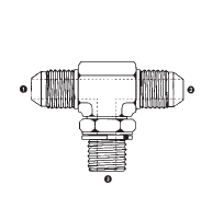 9159-12-12-12 by AdaptAll | -12 Male JIC x -12 Male JIC x -12 Male BSPP | Adjustable Branch Tee | Carbon Steel