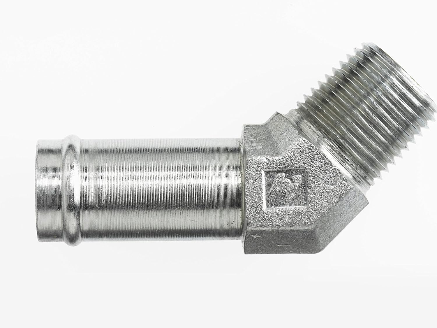 4503-08-08-FG by Brennan Inc. | -08 Hose Barb x -08 Male Pipe | 45° Elbow | Forged Steel