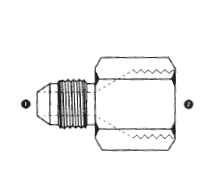 9220-06-06 by AdaptAll | -06 Male JIC x -06 Female JIS | Solid Adapter | Carbon Steel