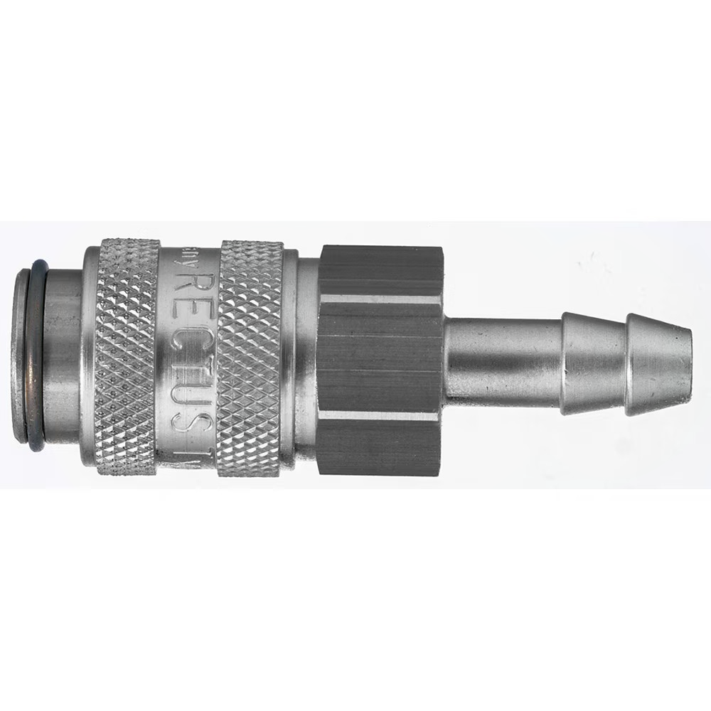 9223 21 06 by Parker | Legris Coupler Quick Disconnect | 6 mm Hose Barb | 14 mm Hex | 46 mm Length | Straight | Nickel-Plated Brass | Pack of 5