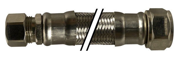 922924 by Midland | Water Heater Connector (Lead Free) | 3/4" Male Iron Pipe x 3/4" Female Iron Pipe | 24" Length | Straight | Chrome Plated Brass