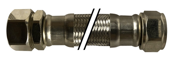 922824 by Midland | Water Heater Connector (Lead Free) | 7/8" Compression x 3/4" Female Iron Pipe | 24" Length | Straight | Chrome Plated Brass