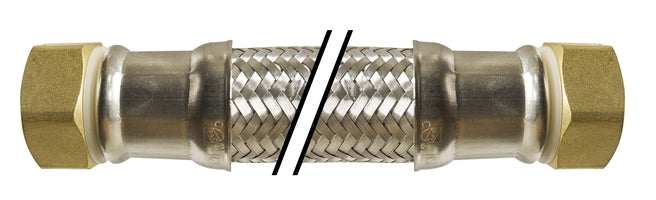 924118 by Midland | Water Heater Connector | Lead Free | 3/4" Female Iron Pipe x 3/4" Female Iron Pipe | 18" Length | Chrome Plated Brass