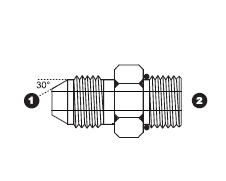 9277-06-06 by AdaptAll | -06 Male JIS x -06 Male SAE O-Ring Boss | Adapter | Carbon Steel