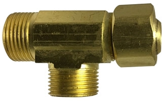 700073-060604 by Midland | Lead Free Compression Fitting | Dishwasher | 3/8" Female Compression x 3/8" Male Compression x 1/4" Male Compression | Tee | Brass | Replaces: 935044LF