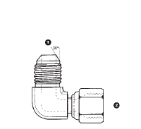 9392-24-24 by AdaptAll | 24mm Male Komatsu x 24mm Female Komatsu Swivel | 90° Elbow | Carbon Steel