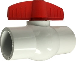 940297 by Midland | Full Port Ball Valve | 1-1/4" Socket Slip x 1-1/4" Socket Slip | White PVC