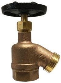 942102 by Midland | Bent Nose Garden Valve | 1" Female Pipe Inlet x 1" Male GHT Outlet | Brass
