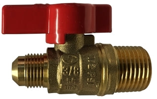 943347 by Midland | Gas Ball Valve | Regular Port | 3/8" Male Flare x 1/2" Male Pipe | Brass
