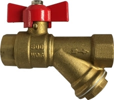 947134 by Midland | Ball Valve with Strainer | 3/4" Male Pipe x 3/4" Female Pipe | Brass