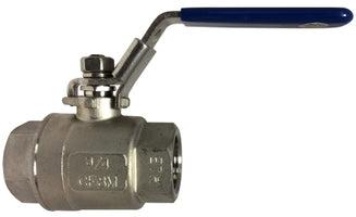 949168 "949-168" by Midland | Full Port Two-Piece Ball Valve | Locking Handle | 2" Female NPT x 2" Female NPT | 1000 PSI | 316 Stainless Steel