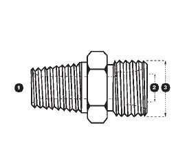 9607-02-LL06-10 by AdaptAll | -02 Male NPT x LL06 Male Metric Dual Purpose | Carbon Steel