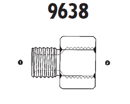 9638-22x1.5-14x1.5 by AdaptAll | 22mm Male Metric x 14mm Female Metric | Solid Adapter | Carbon Steel