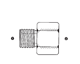 9638-22x1.5-14x1.5 by AdaptAll | 22mm Male Metric x 14mm Female Metric | Solid Adapter | Carbon Steel