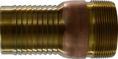 973607 (973-607) by Midland | Lead Free King Combination Hose Nipple | 3" Hose Barb x 3" Male Pipe | Straight | Brass