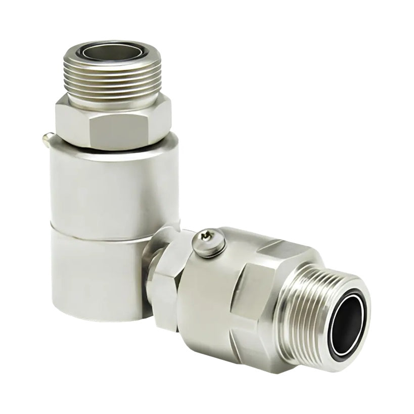 9DP12MFS12XMFS12-Z-AL by Super Swivel | DP7631-Z-AL | Dual Plane Swivel | 1-3/16-12 Male Face Seal MFS x 1-3/16-12 Male Face Seal MFS | 0.391" Through Hole | 90° Elbow | Zinc | AFLAS Seal