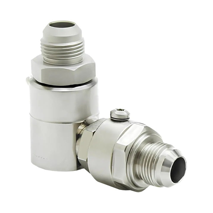 9DP8MJ10XMJ10-Z-AL by Super Swivel | DP7021-Z-AL | Dual Plane Swivel | 7/8-14 Male 37° JIC x 7/8-14 Male 37° JIC | 0.297" Through Hole | 90° Elbow | Zinc | AFLAS Seal