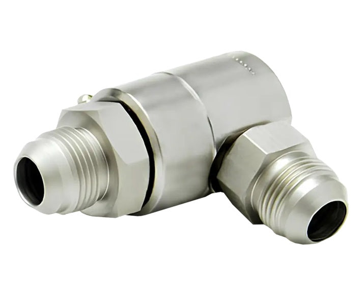 9SS16MJ16XMJ16-Ni-V by Super Swivel | 7043-Ni-V | 1-5/16-12 Male 37° JIC x 1-5/16-12 Male 37° JIC | 0.550" Through Hole | 90° Elbow | Electroless Nickel | Viton Seal