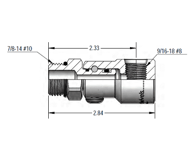 9SS4MO10XFO6-Z-V by Super Swivel | 5760-Z-V | Wheel Motor Swivel | 90° Elbow | Zinc | Viton Seal